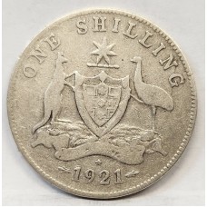 AUSTRALIA 1921 . ONE 1 SHILLING . STAR . KEY DATE
